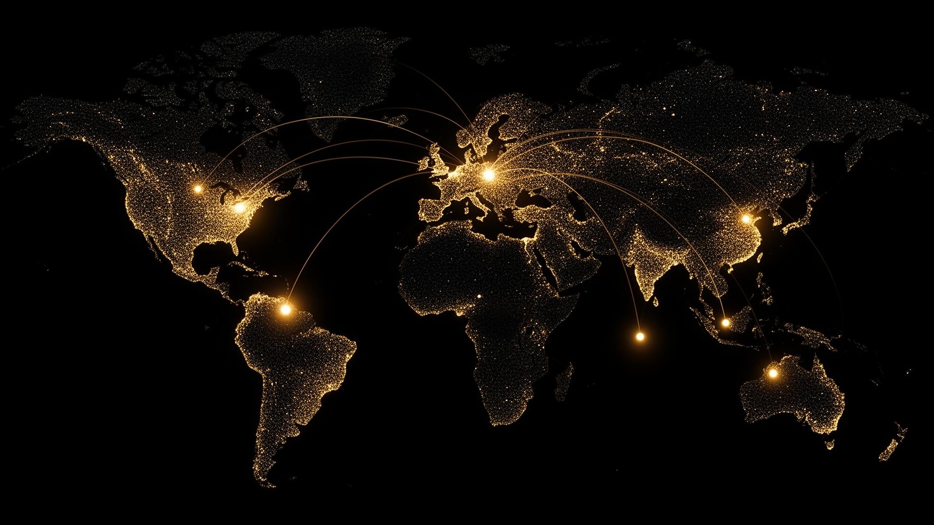 Illustrative map showing connections between the MENA region, the United States, and global markets